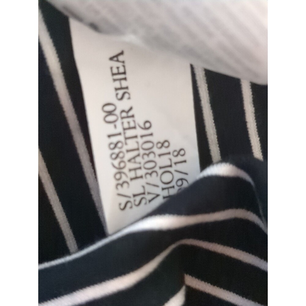 Banana Republic Dress Size 12 Sleeveless Black White Stripe Zip - Picture 5 of 5